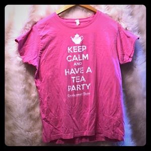 Pink Keep Calm and Carry On “tea” shirt